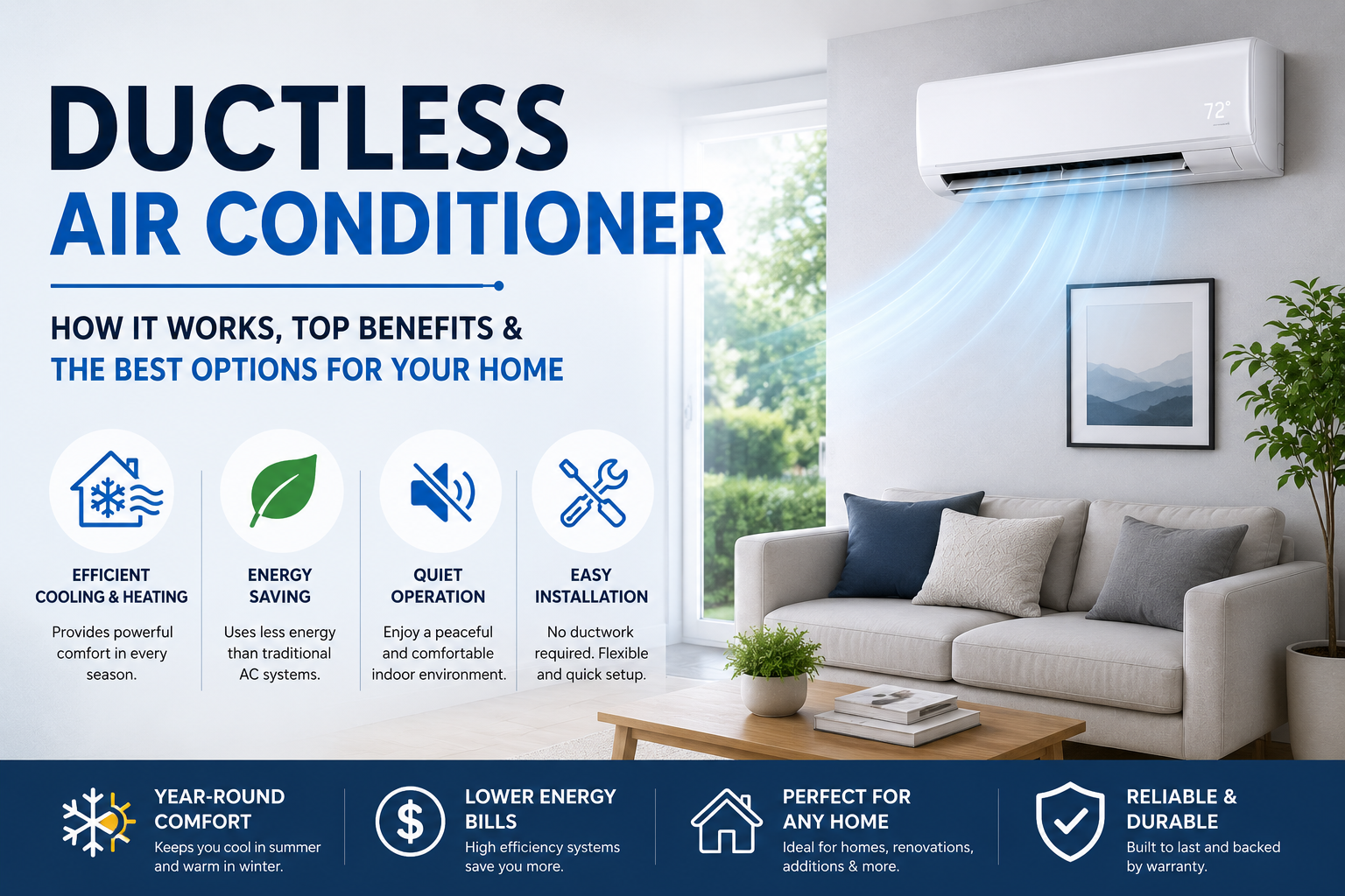 Ductless Air Conditioner: How It Works, Top Benefits & the Best Options for Your Home